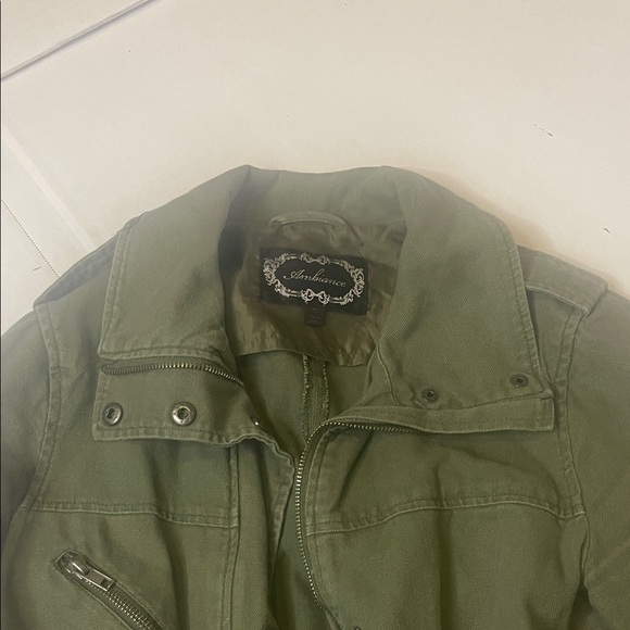 Ambiance Olive Green Jean Jacket - Picture 6 of 7